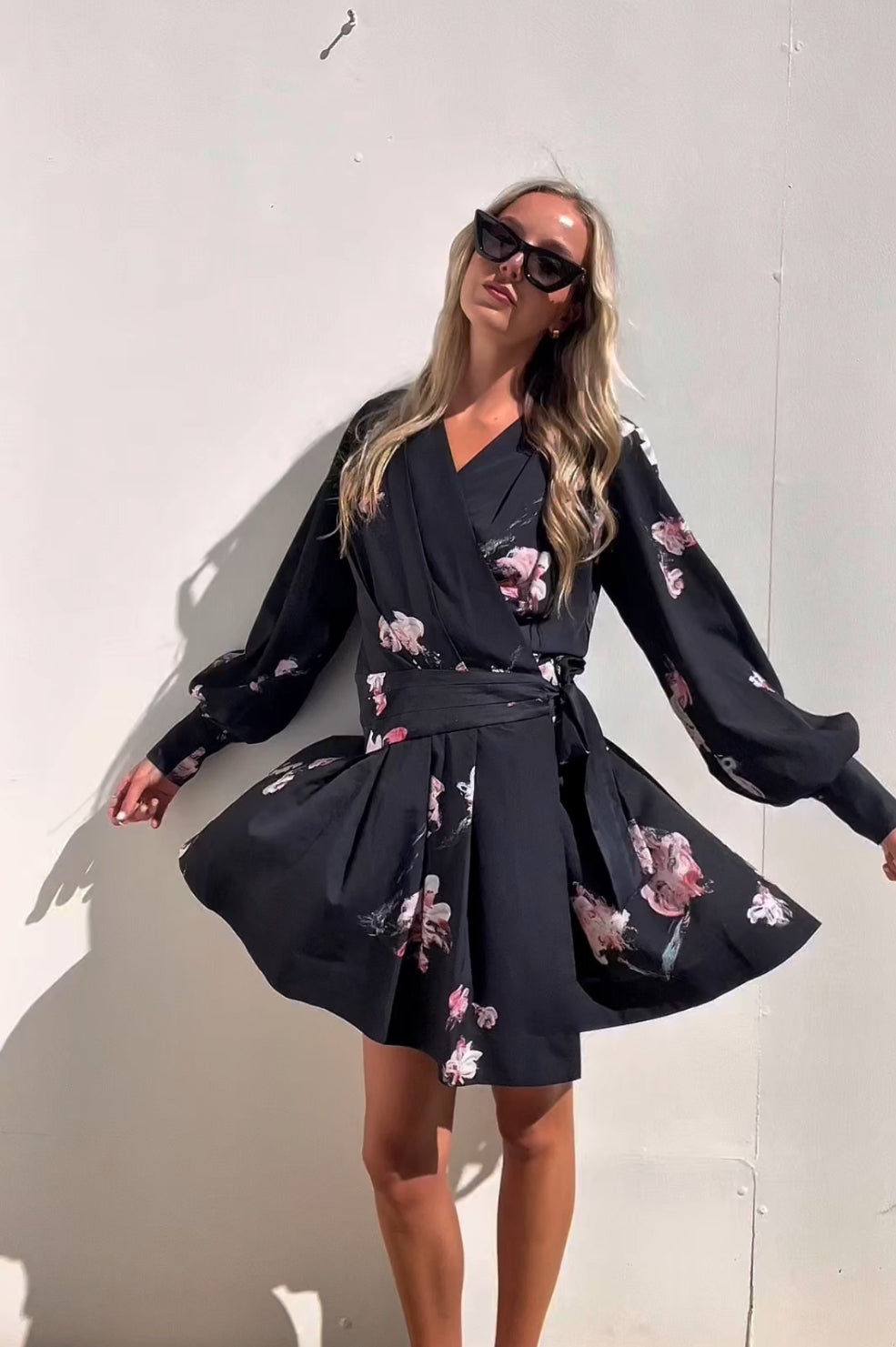AJE | Gabylon L/S Floral Wrap Dress | AU 8