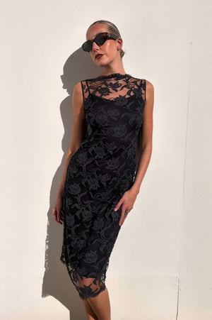 George Gross | Black Lace Shift Dress | AU 8