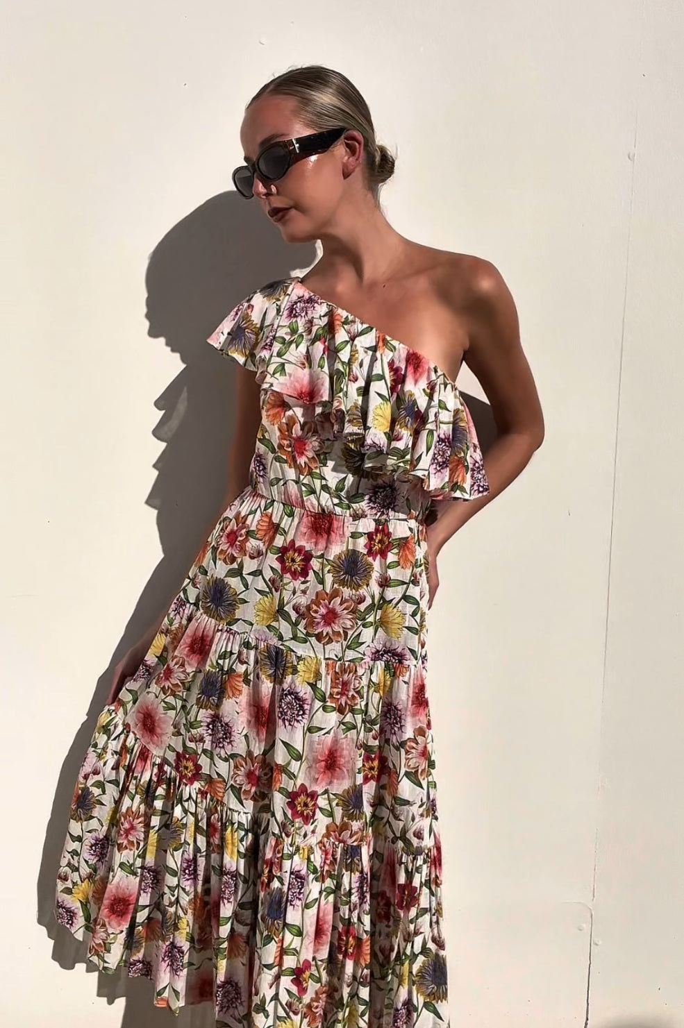 X Borgo de Nor | Petra O/S Ruffle Print Dress | AU 6