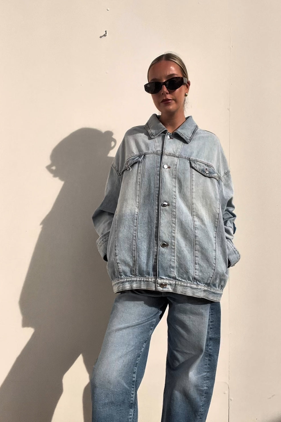 Marni | Floral Elbow Patch Oversized Denim Jacket | AU 8