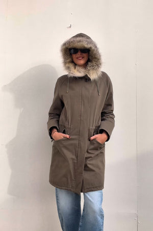 Yves Salomon | Long Iconic Parka With Fur | AU 8