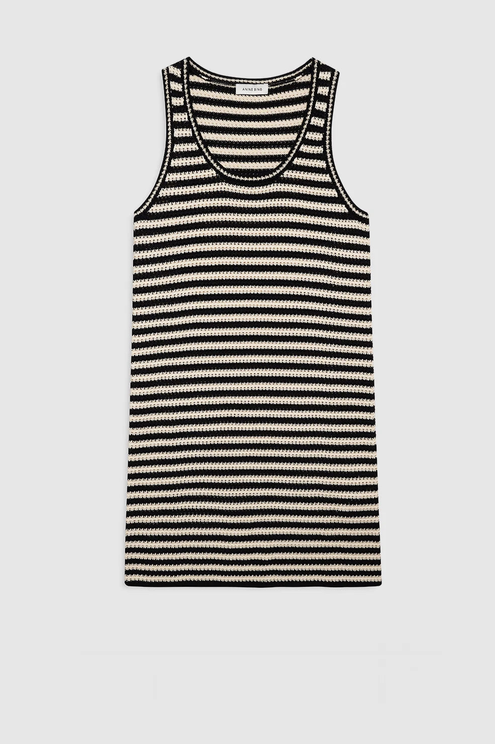 Arie Dress | Black and Ivory Stripe