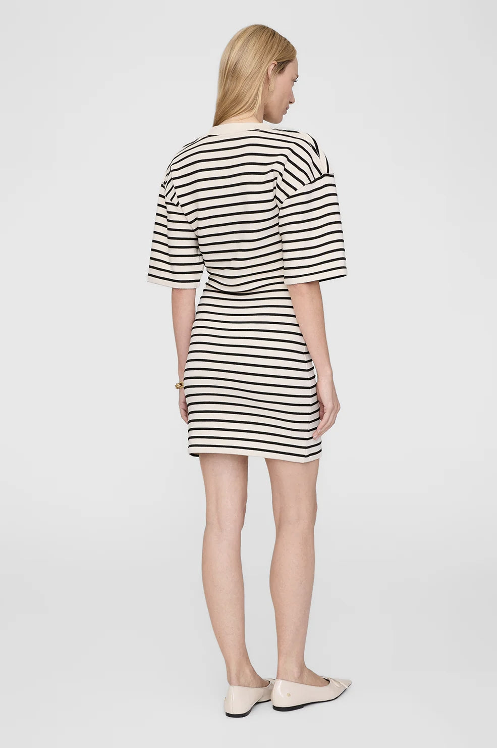 Mona Dress | Black Stripe French Terry