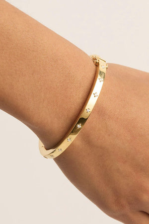 Live in Love Hinged Bracelet | Gold