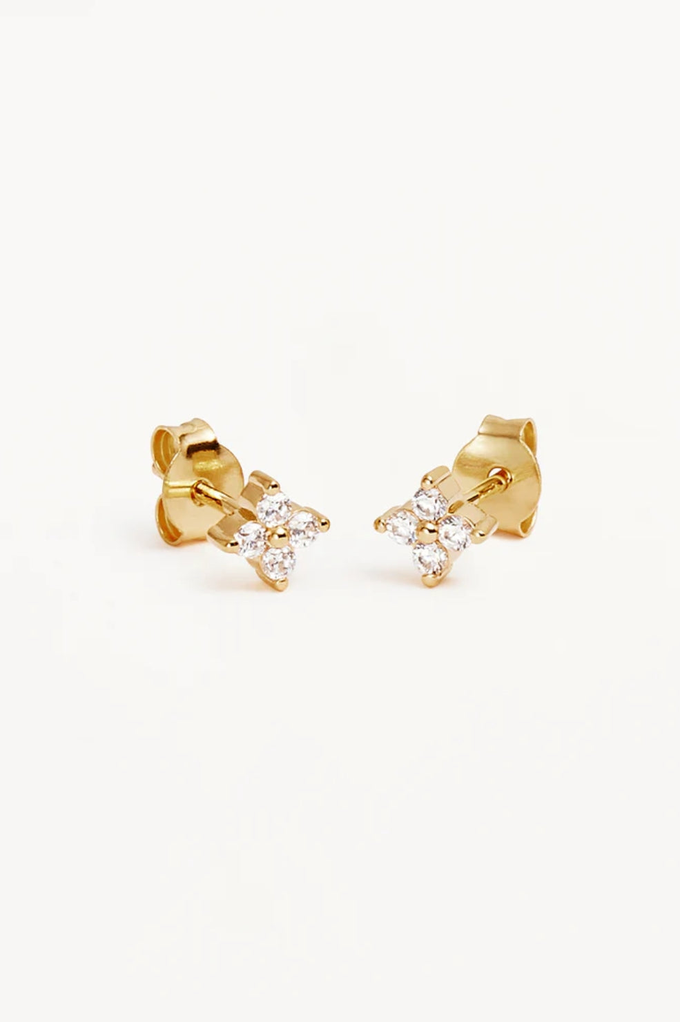 Gold Crystal Bloom Stud Earrings