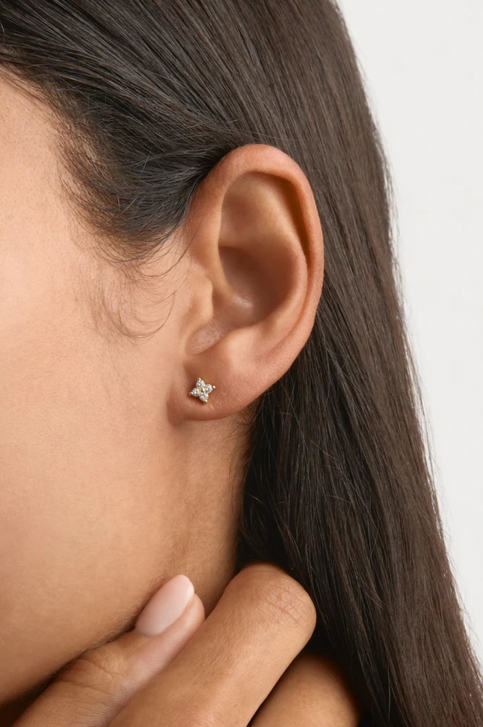 Gold Crystal Bloom Stud Earrings