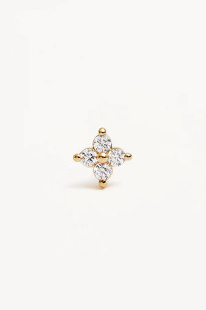 Gold Crystal Bloom Stud Earrings