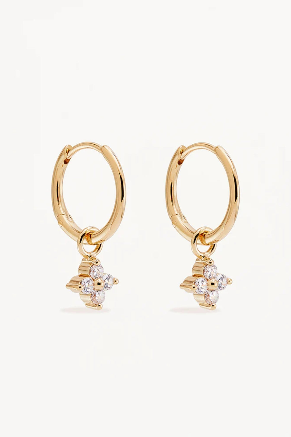 Gold Crystal Bloom Hoops