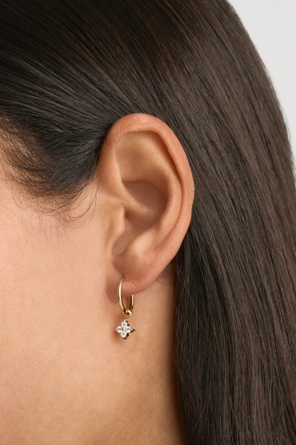 Gold Crystal Bloom Hoops