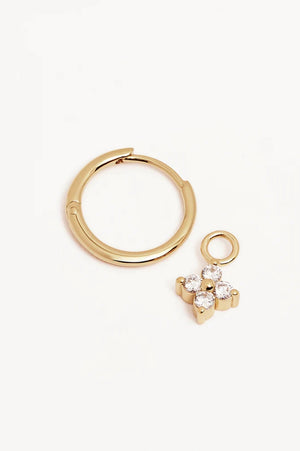 Gold Crystal Bloom Hoops