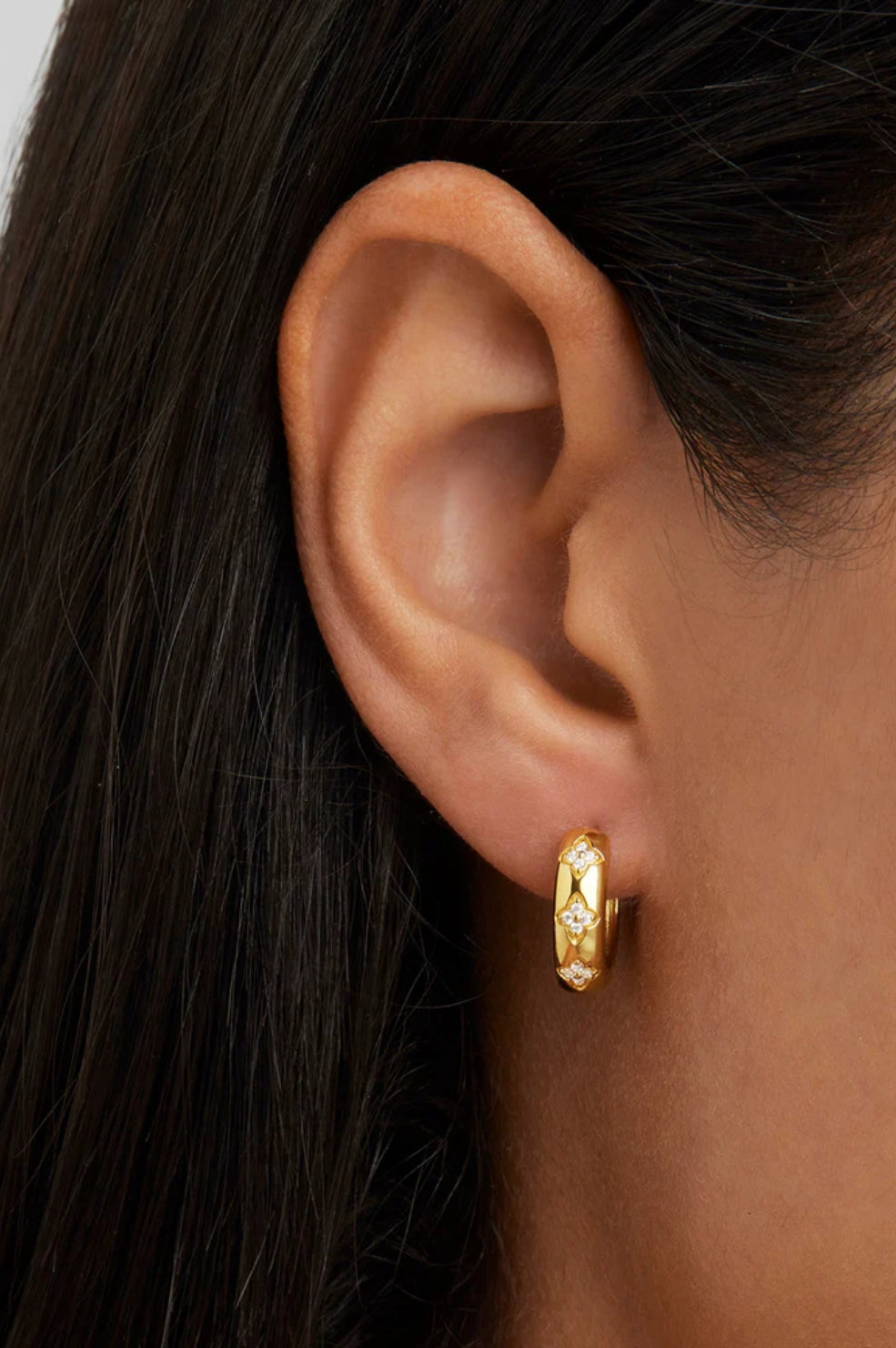 Gold Bloom With You Lotus Hoops
