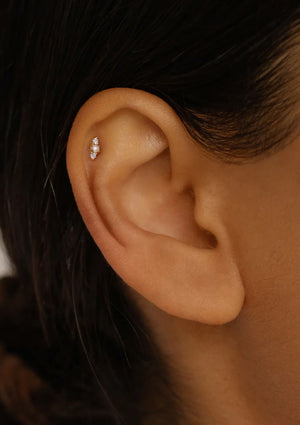 14K Gold Diamond Angelic Cartilage Flatback Earring