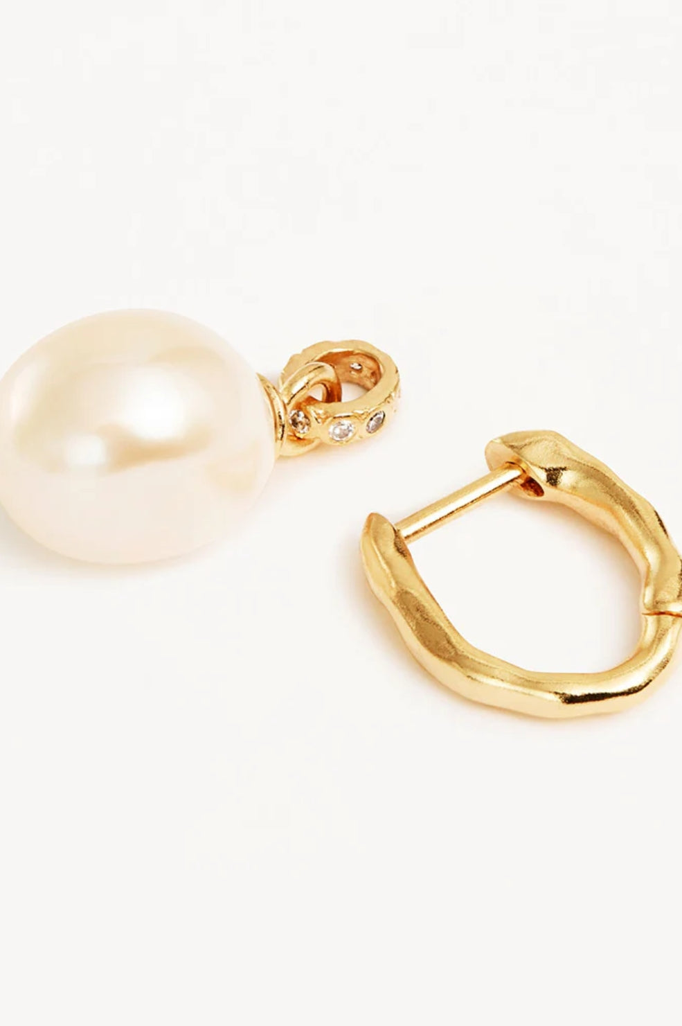 Embrace Stillness Pearl Hoops | Gold