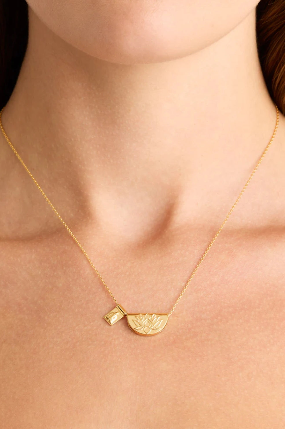 BYC Lotus & Little Buddha Necklace | Gold
