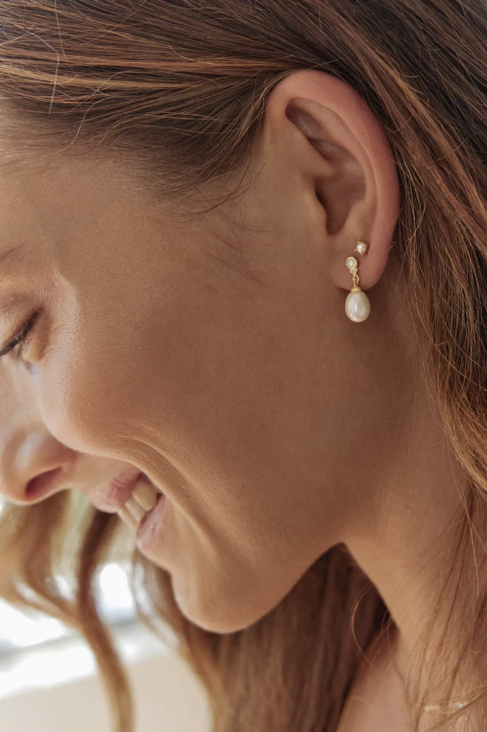 Moonlight Pearl Stud Earrings