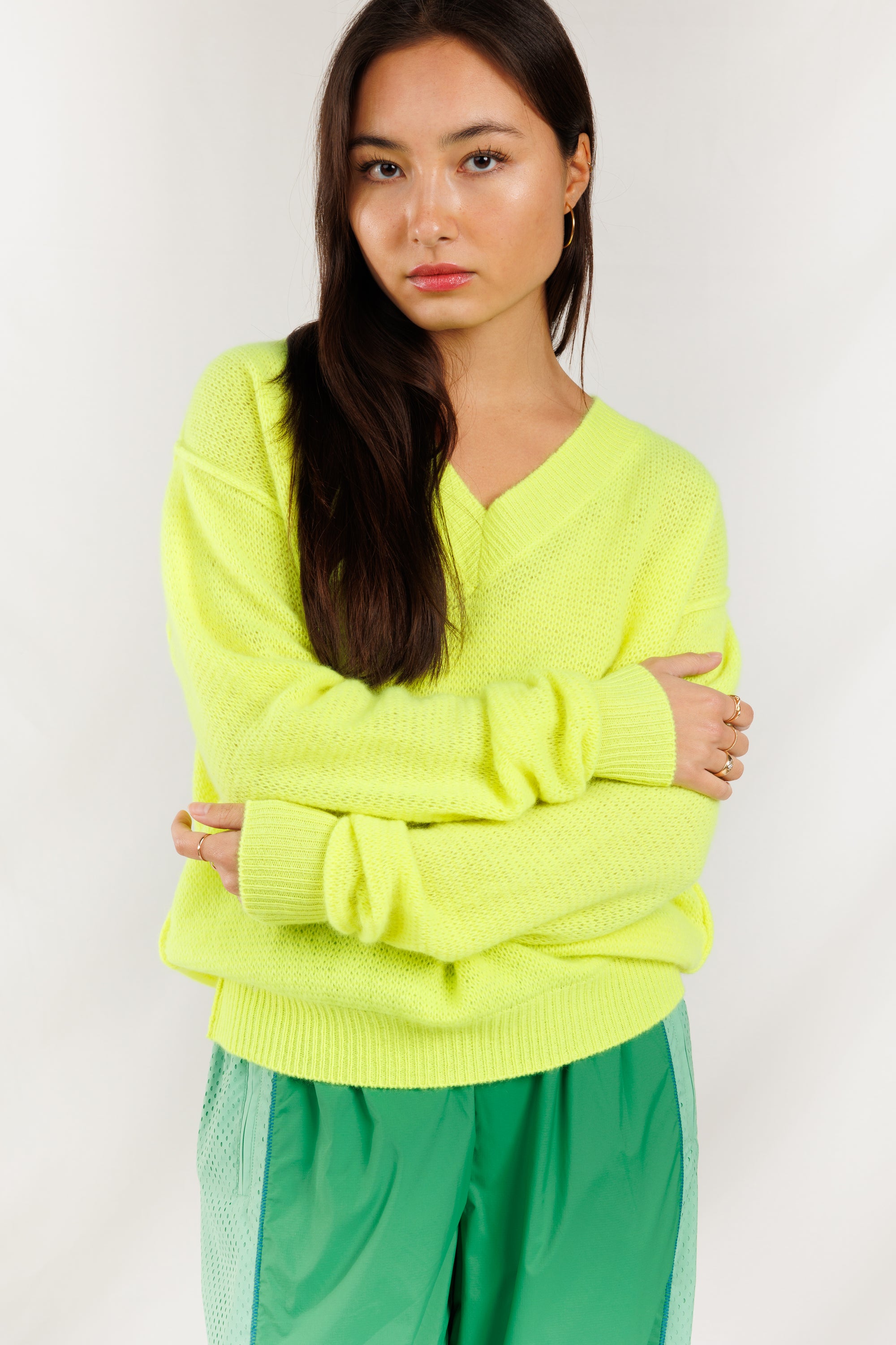 Gauzy Lola V Sweater | Pineapple