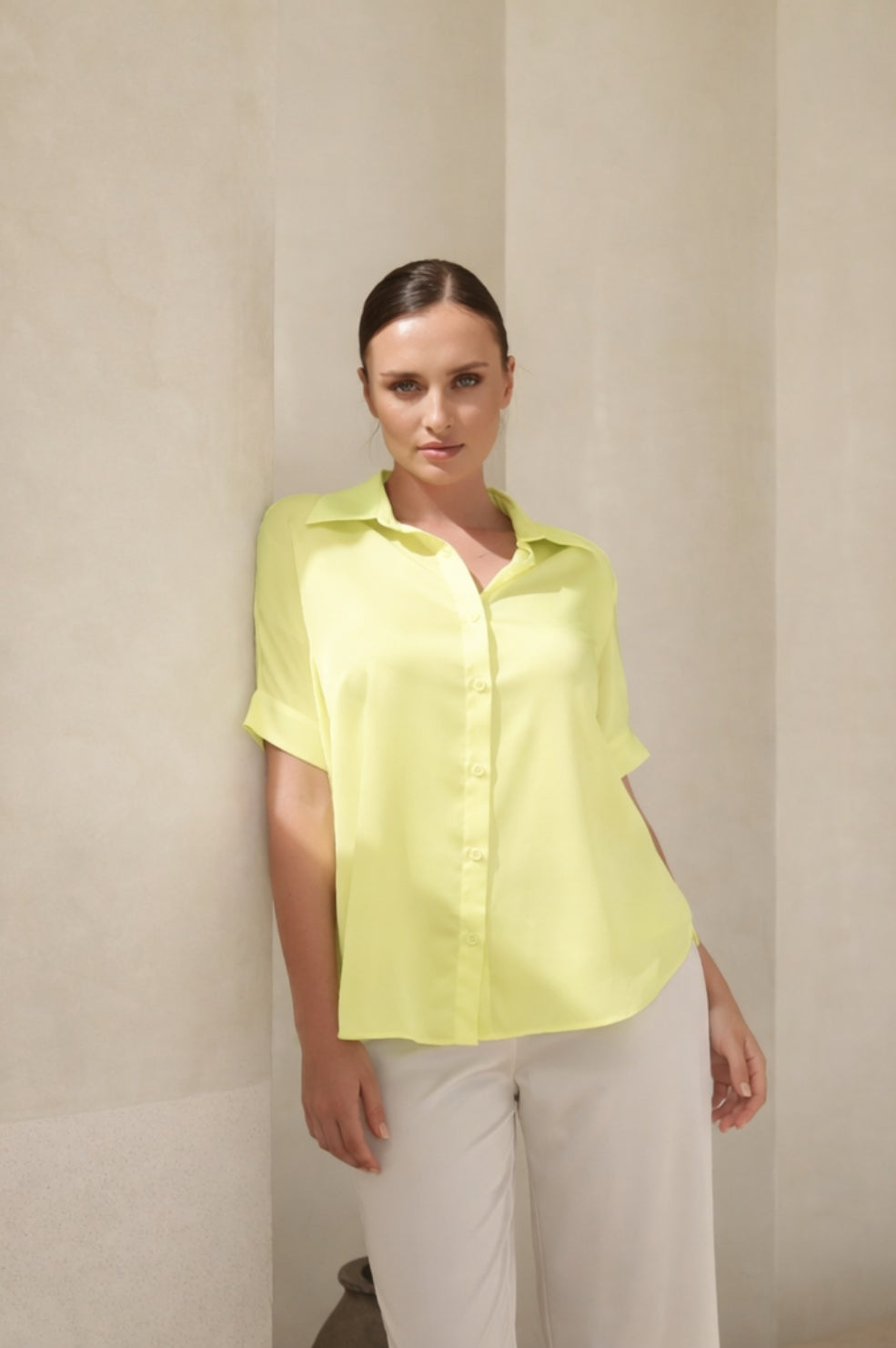 Harper Blouse | Pastel Lime