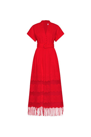 Giovanni Midi Dress | Red