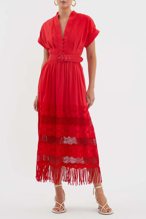 Giovanni Midi Dress | Red