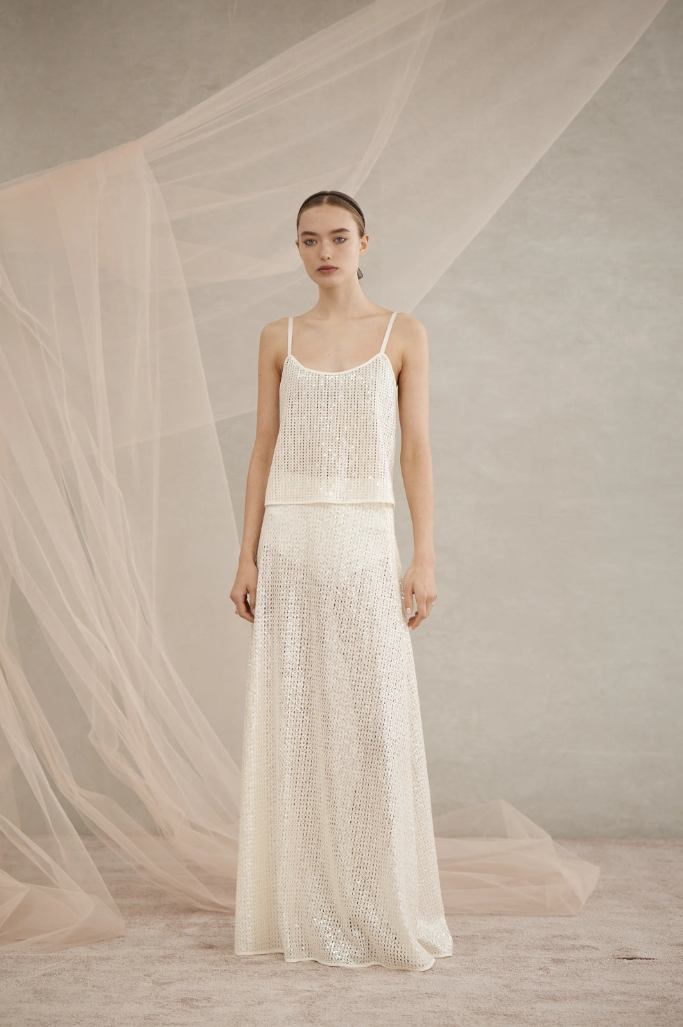 Catalina Sequin Maxi Skirt | Ivory