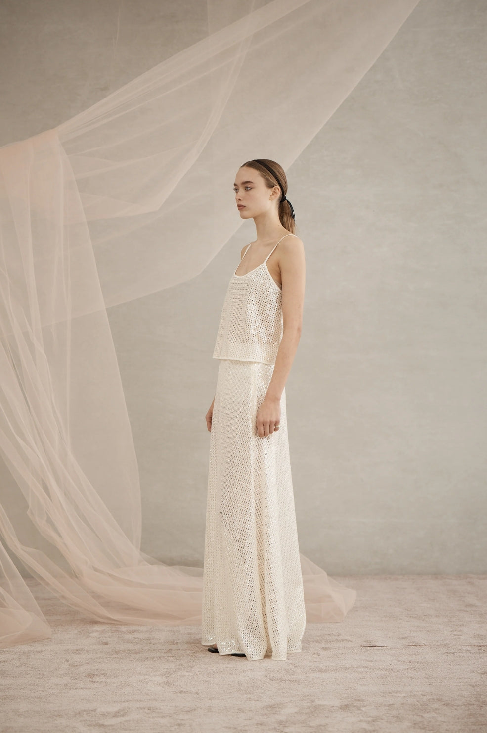 Catalina Sequin Maxi Skirt | Ivory