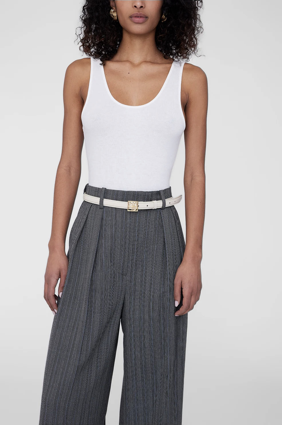 Monogram Belt | Bone and Gold