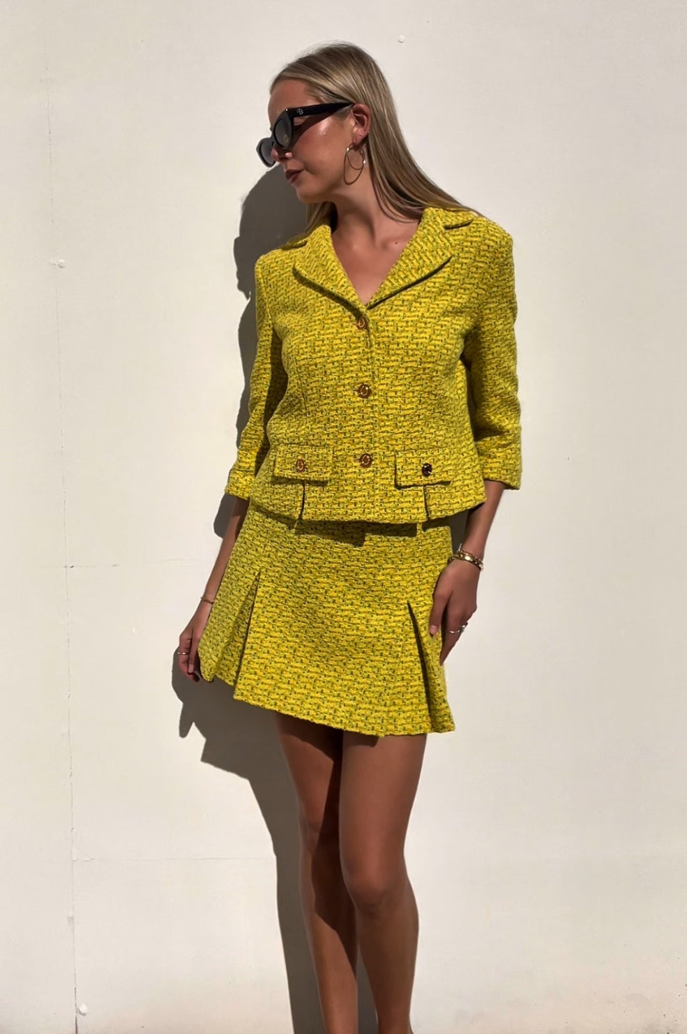 Gucci | Yellow Tweed Mini Skirt | AU 8