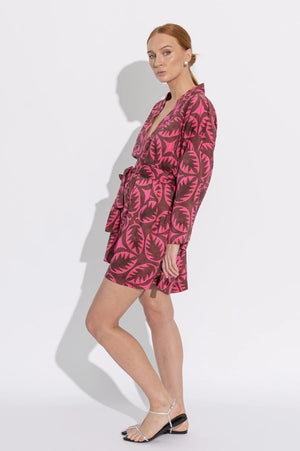 Raya Kimono Dress | Magenta Bloom
