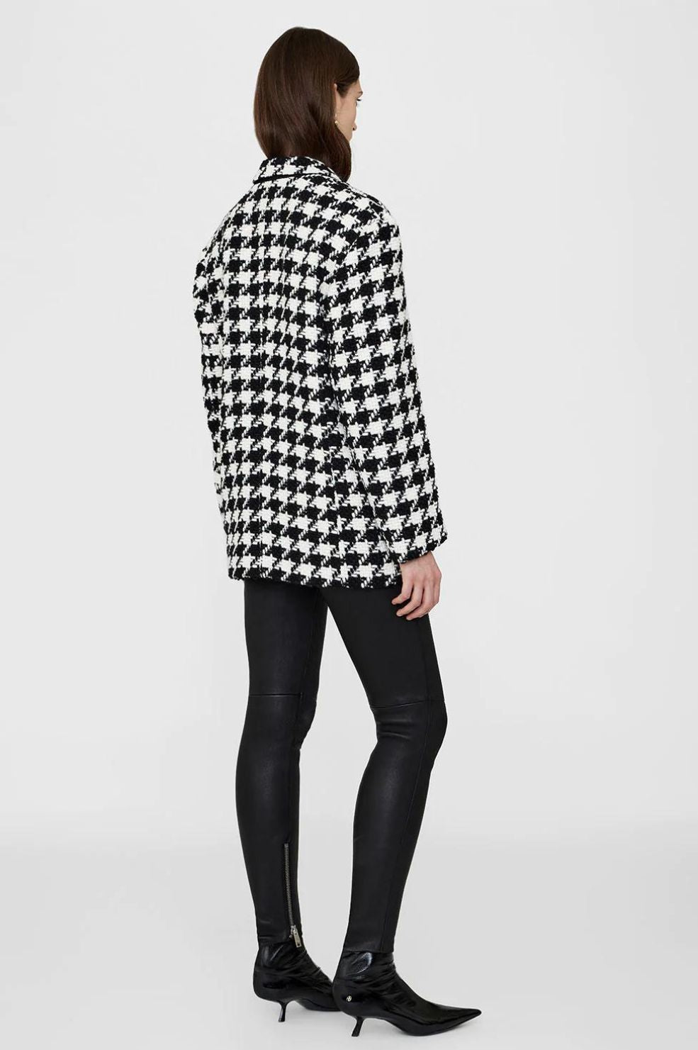 Quinn Blazer | Black and White Houndstooth