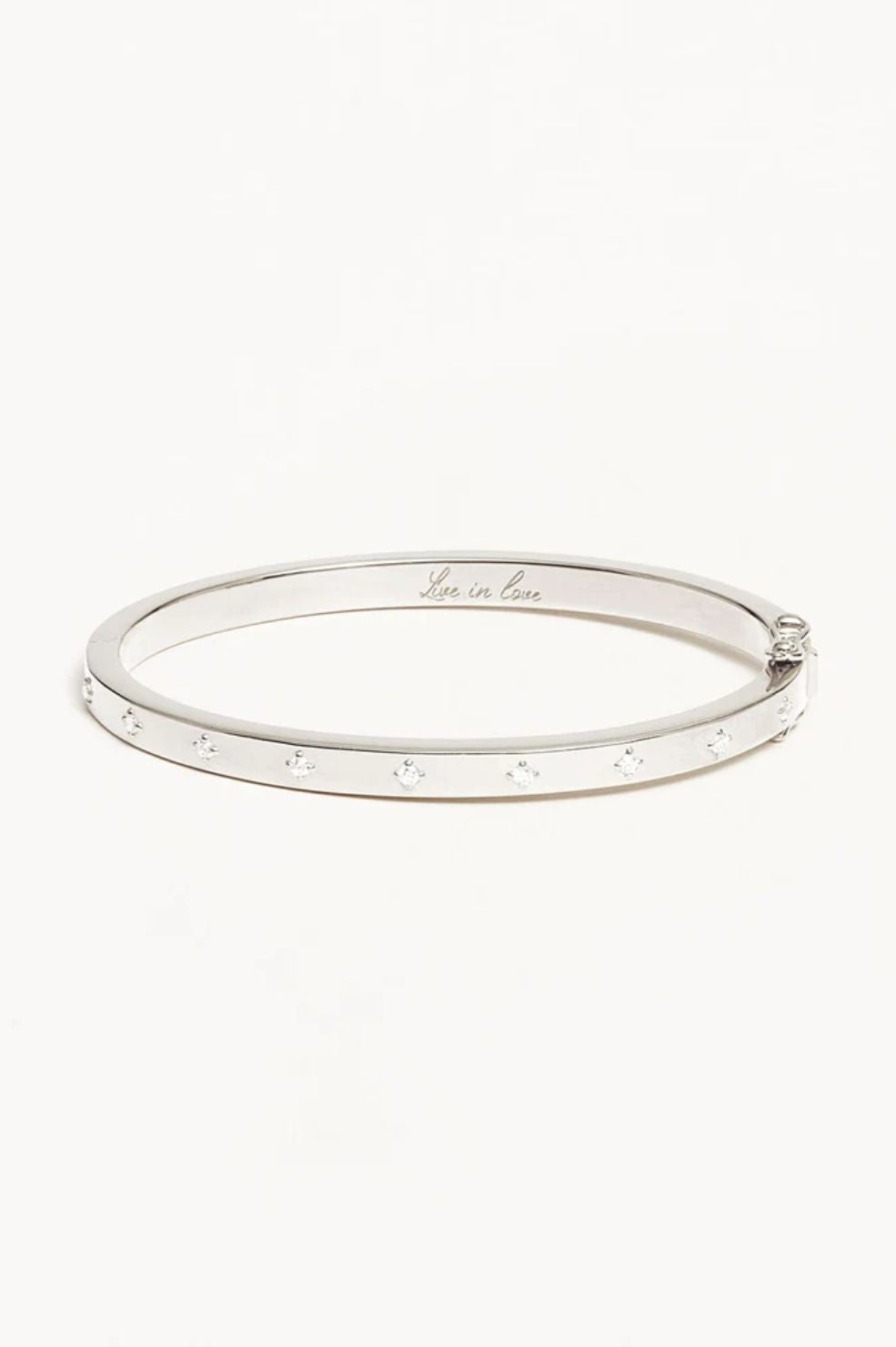 Live in Love Hinged Bracelet | Silver