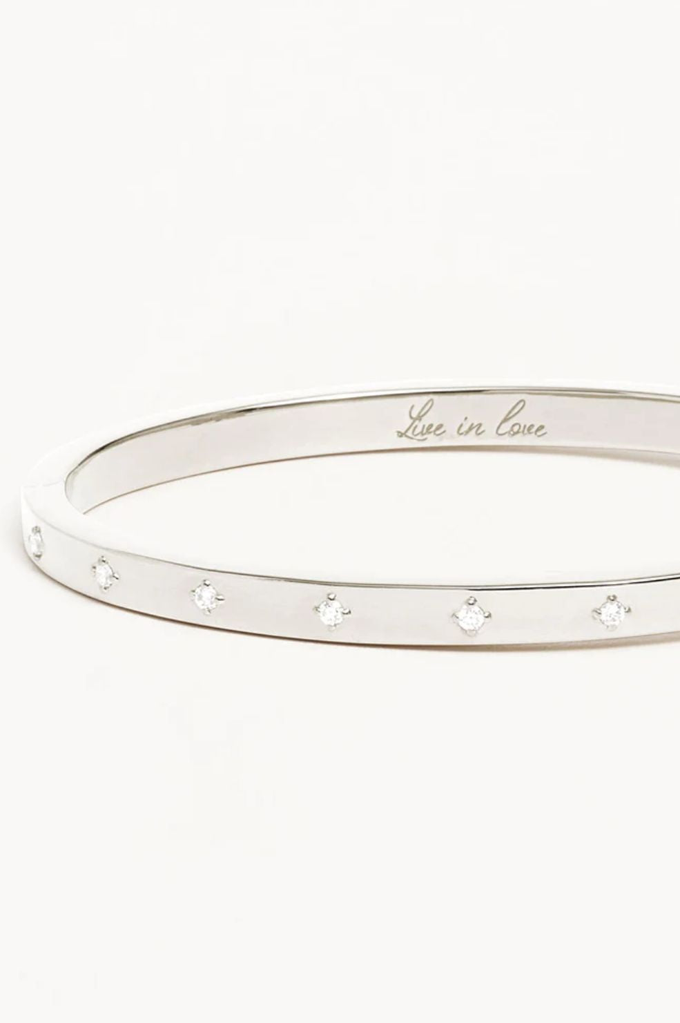Live in Love Hinged Bracelet | Silver