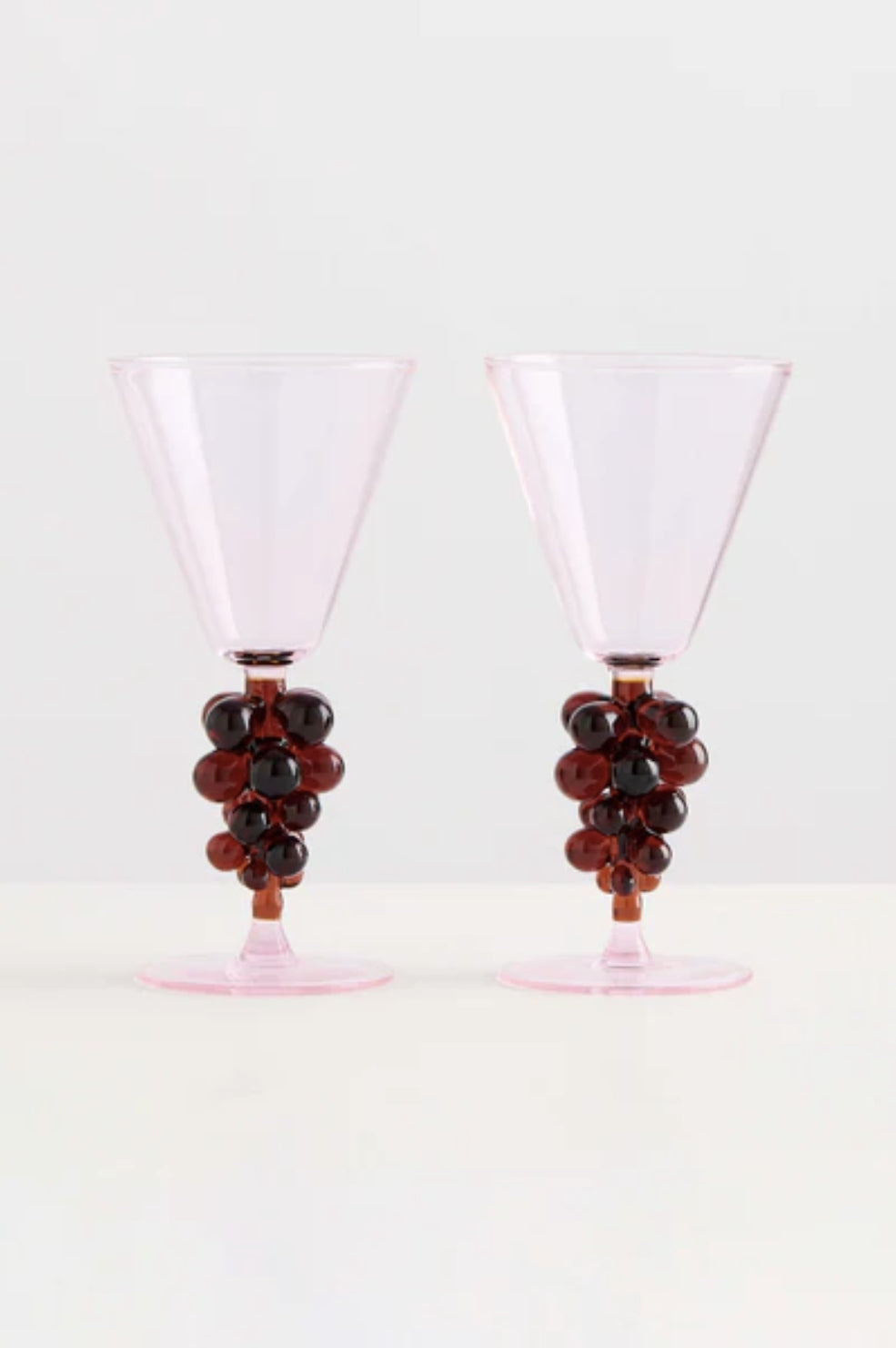 2 Bordeaux Wine Glasses | Clear + Amber