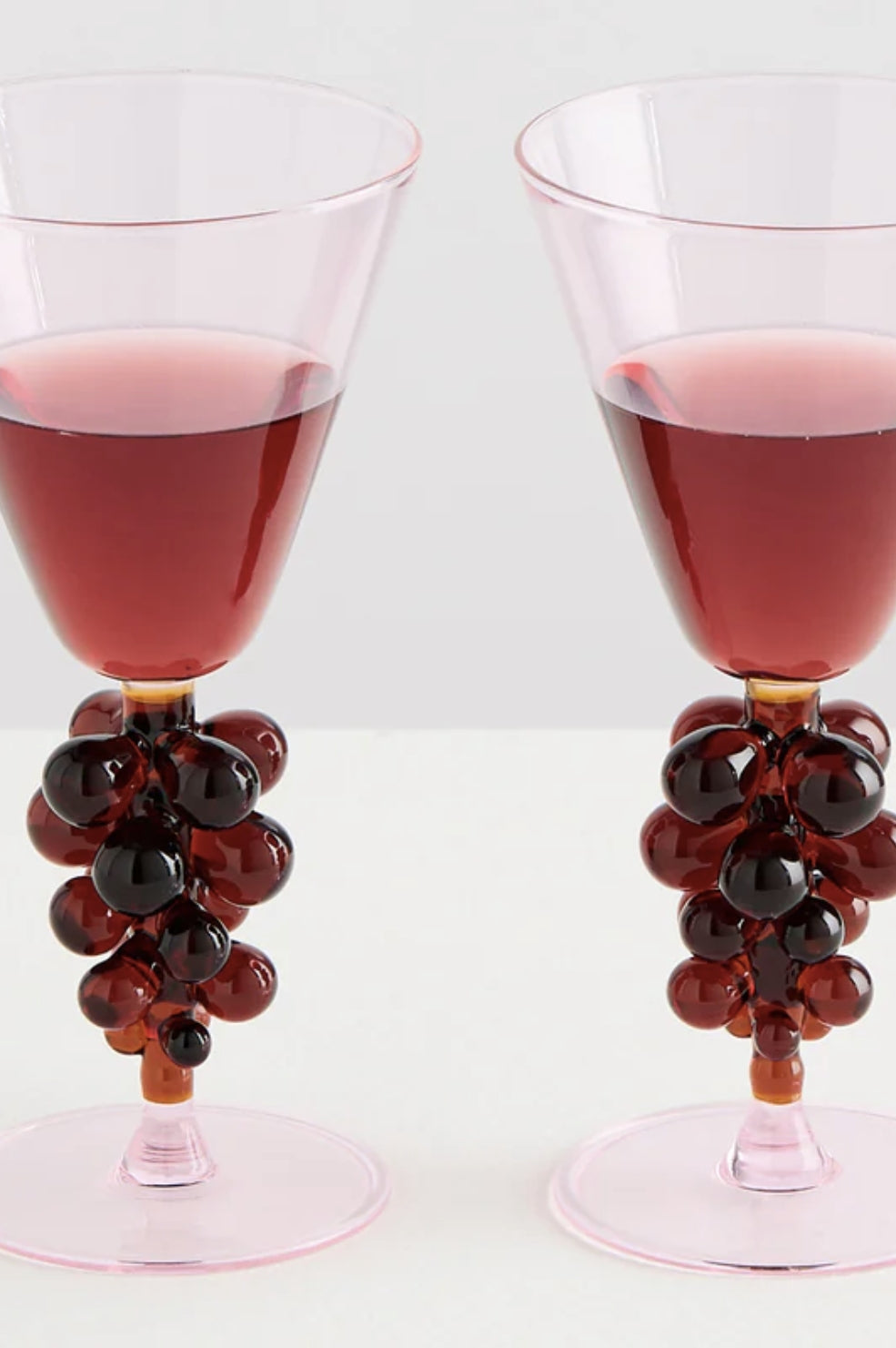 2 Bordeaux Wine Glasses | Clear + Amber
