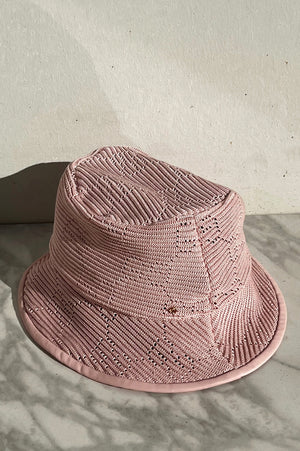 Gucci | Pink Knitted Logo Fedora Bucket Hat | L