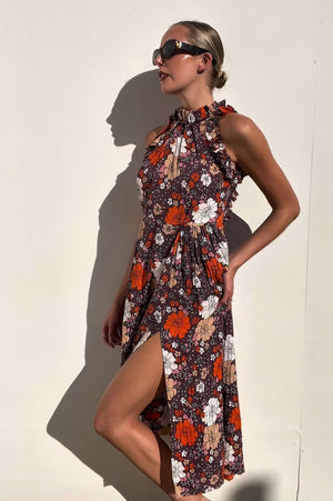 Magda Butrym | Floral Layered Backless Dress | AU 8