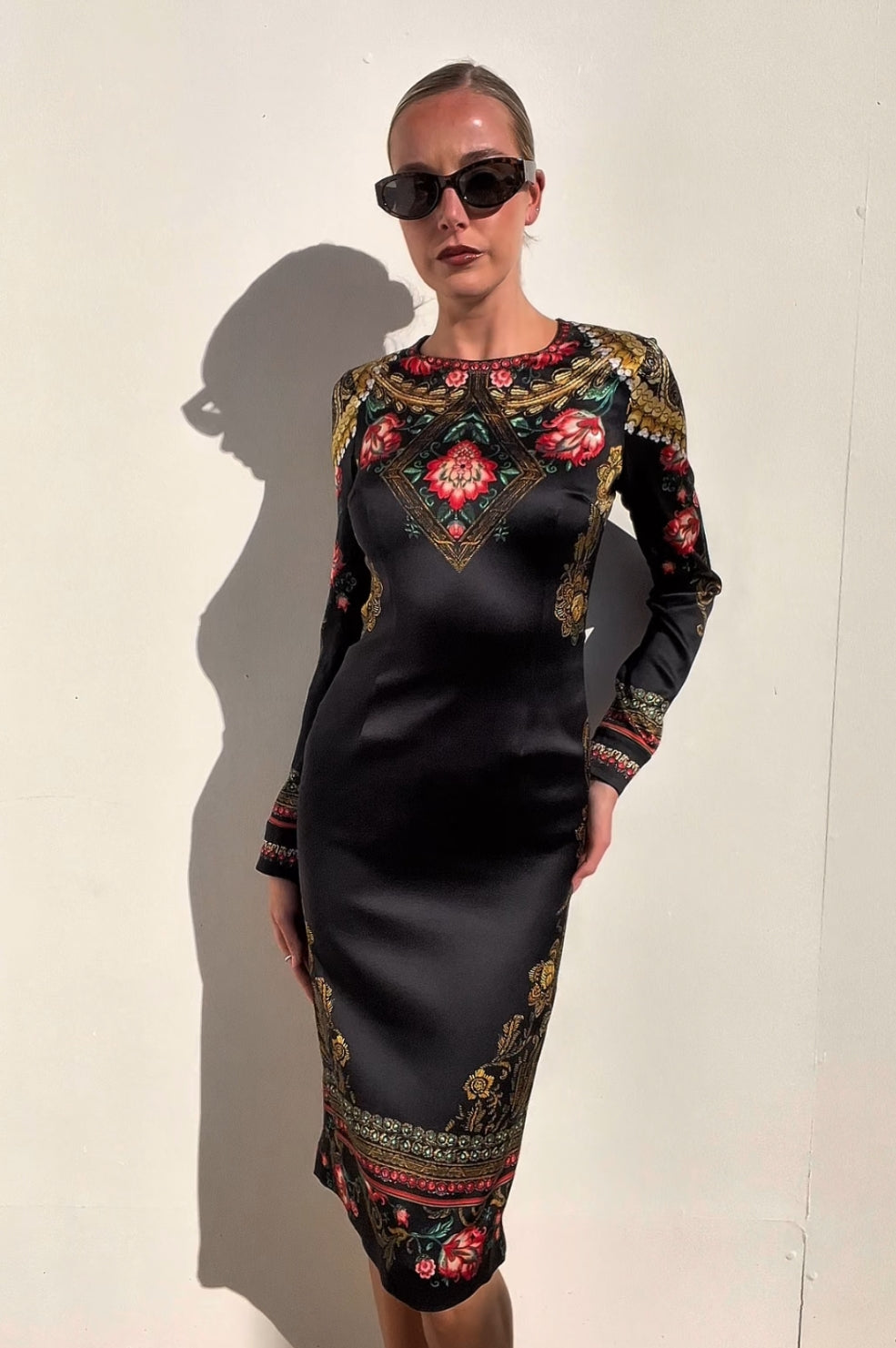 X  Etro | L/S Print Silk Tunic Dress | AU 8