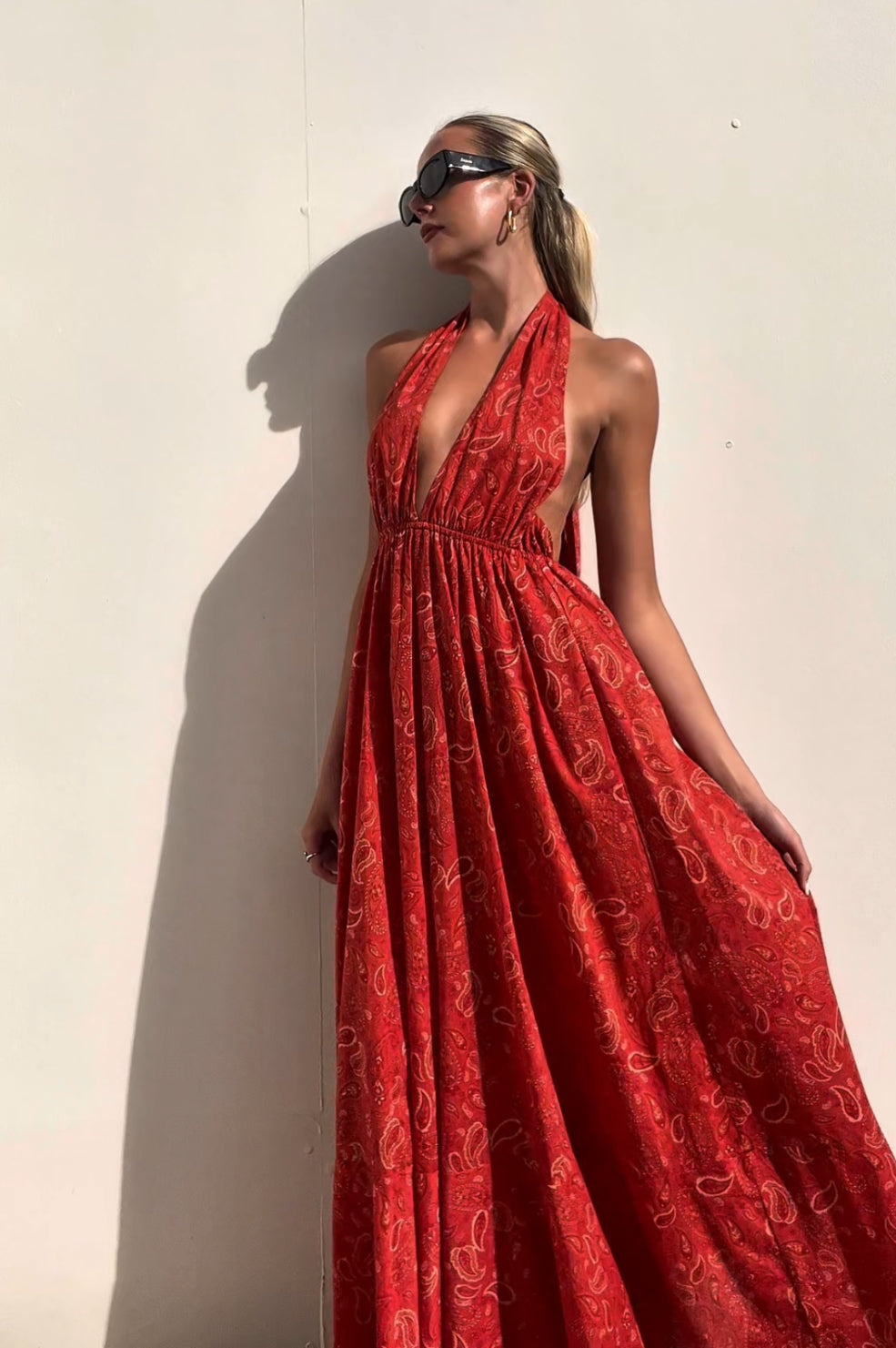 Scanlan Theodore | Cotton Paisley Halter Dress | AU 6
