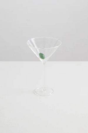 Martini Glass | Clear/Olive