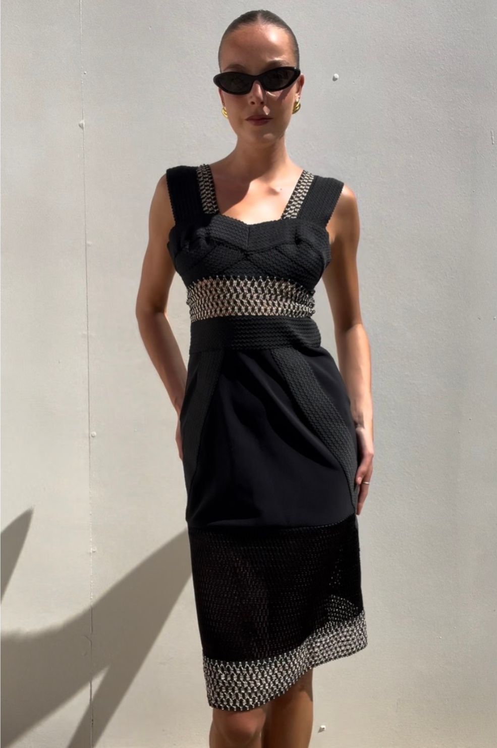 Jonathan Simkhai | Lace Black Bustier Dress | AU 8