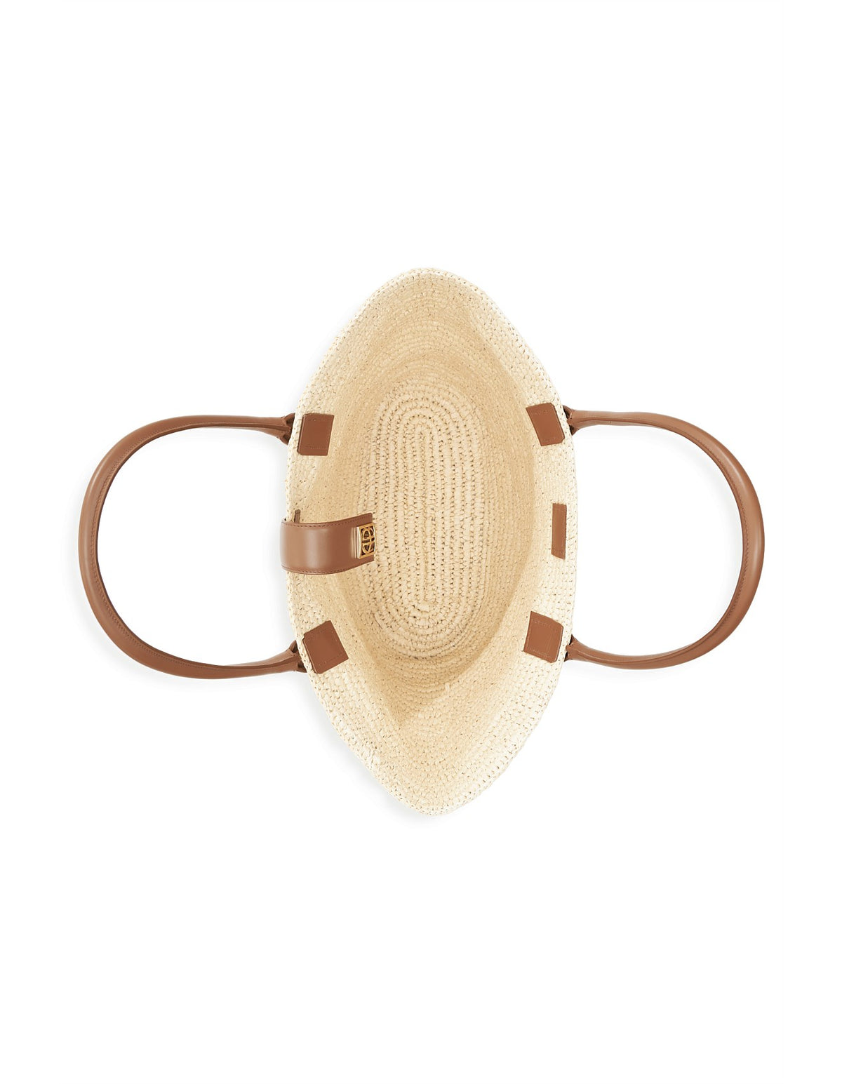 Lou Tote Monogram | Natural With Cognac