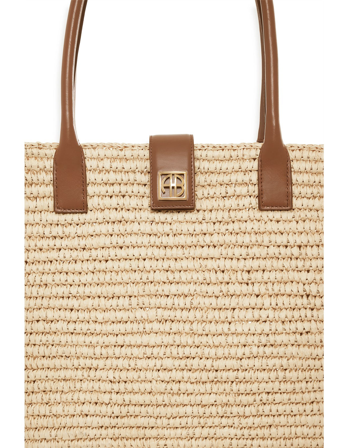 Lou Tote Monogram | Natural With Cognac