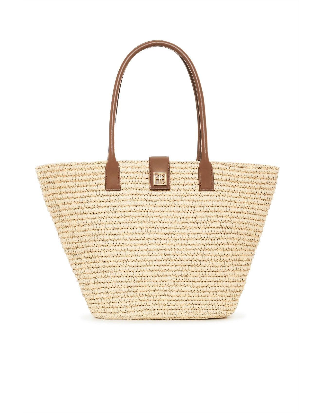 Lou Tote Monogram | Natural With Cognac