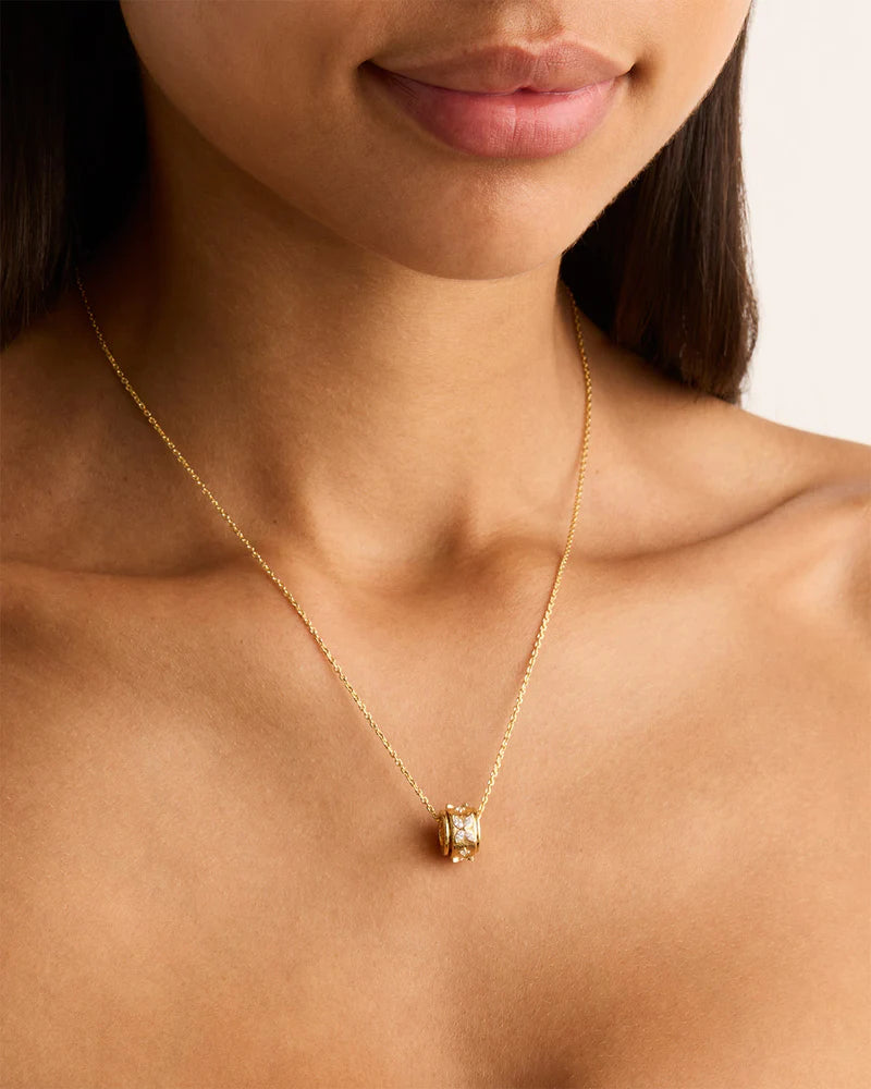 No Rain No Flowers Spinning Meditation Necklace - Gold
