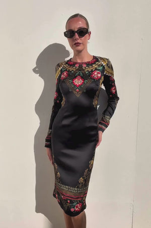 Etro | L/S Print Silk Tunic Dress | AU 8