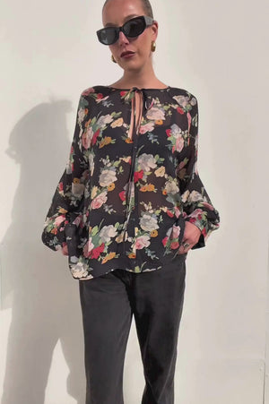 X Nili Lotan | Acadia Floral Silk Blouse | AU 10