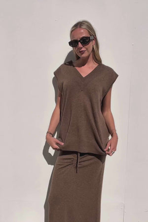 Christopher Esber | Brown Knit Skirt | AU 8