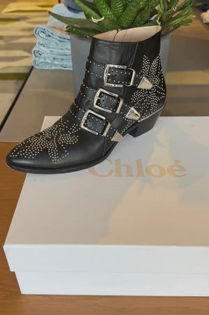Chloe | Susanna 30mm Studded Ankle Boots | 38.5