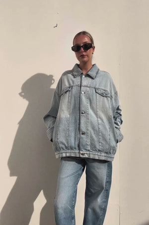 Marni | Floral Elbow Patch Oversized Denim Jacket | AU 8