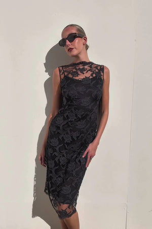 George Gross | Black Lace Shift Dress | AU 8