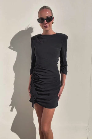 Cinq a Sept | L/S Gathered Mini Dress | AU 8